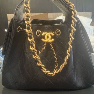 Brand New In Box Chanel 25 Black Caviar Size small